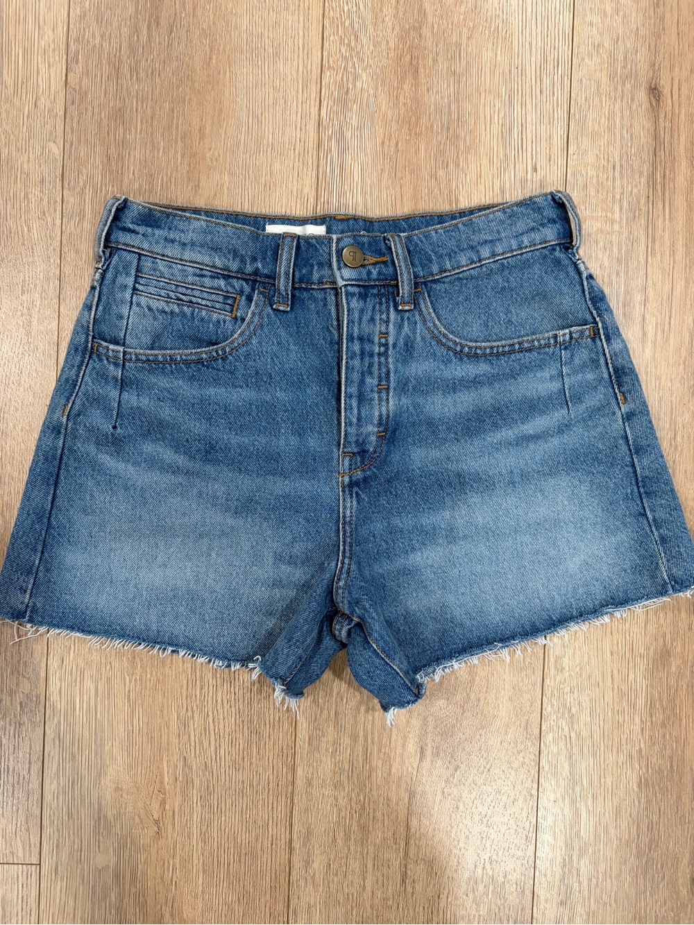 Pilcro High Rise Denim Cutoff Shorts Raw Hem Medium Wash Size 26